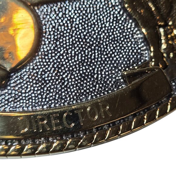 Beef Empire Days Belt Buckle 1983 Director 24k Gold Plated Garden City Kansas - Picture 8 of 16
